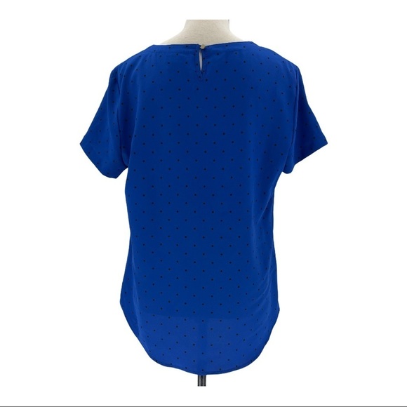 Merona Short Sleeve Keyhole Polka Dot Blouse Sz L - Picture 3 of 8